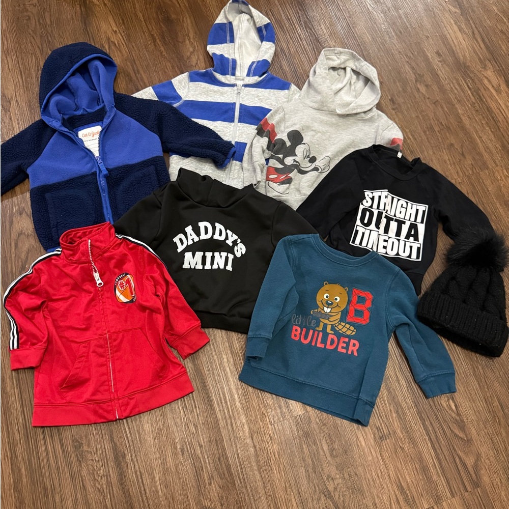 18 months boys hoodie and sweater bundle